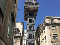 the tower of the Elevador de Santa Justa whuch takes people up the steep hill - we walked up though 😀