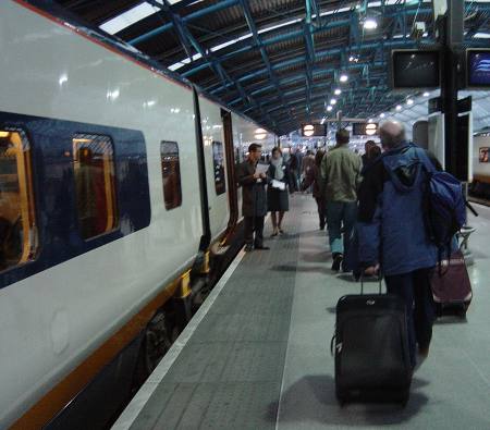 on route to the train