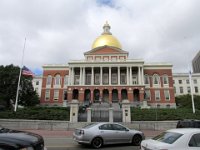 Massachusetts State House.  No-one we asked knew why the flag was at half mast.